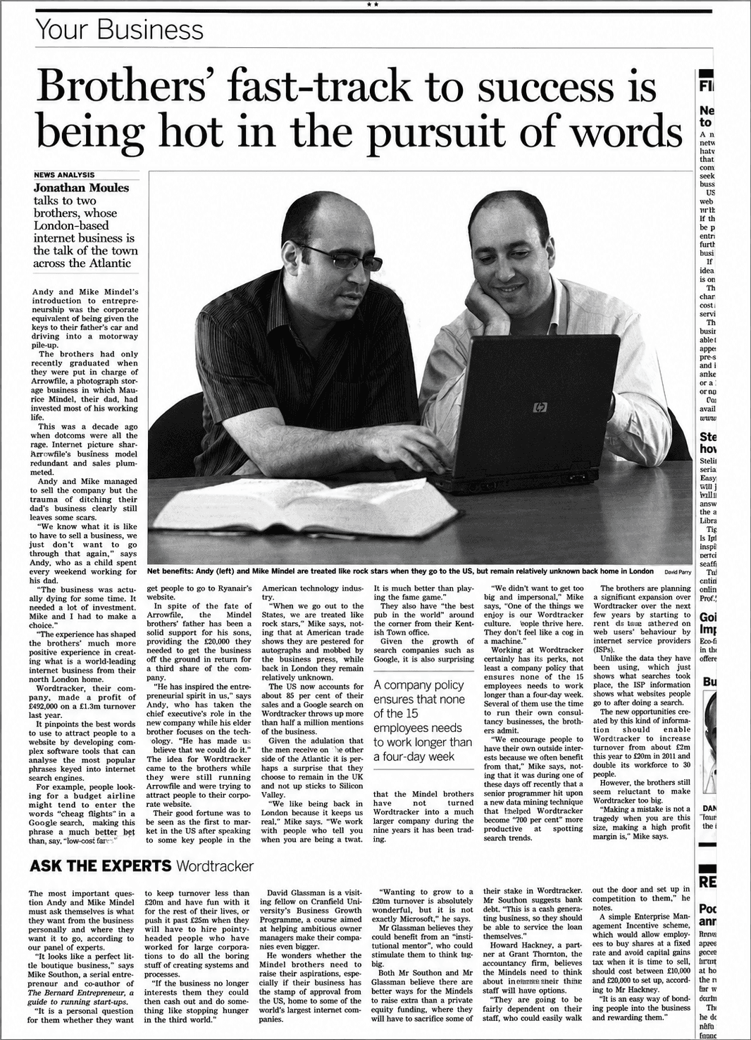 Financial Times article about Wordtracker's growth